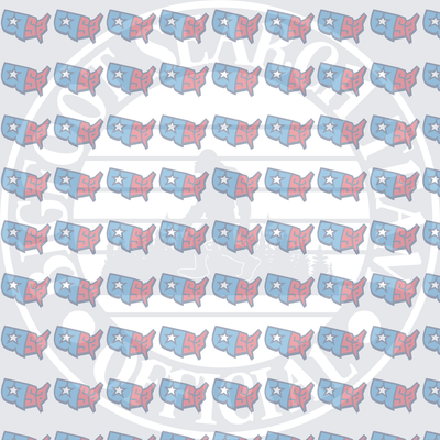 Patriotic USA Map Shape Star Pattern Repeat (DTF)