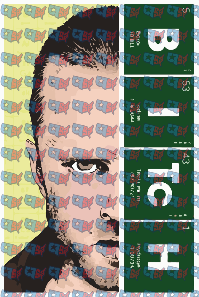 Breaking Bad Jesse Pinkman Bitch Periodic Table Pop Art (DTF)