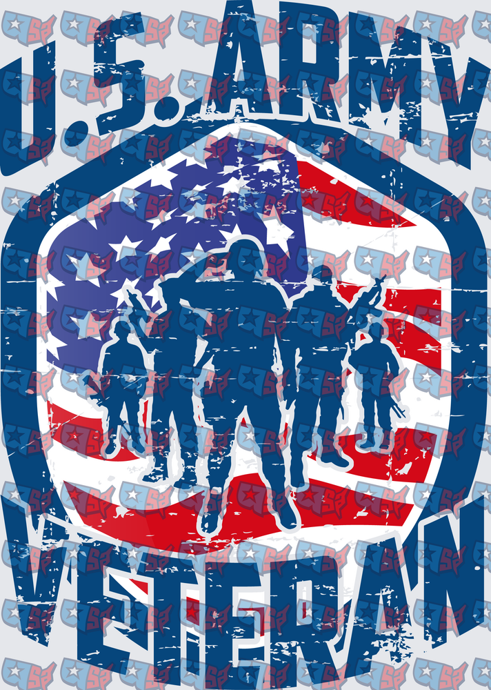 U.S. Army Veteran Soldiers American Flag Shield (DTF)