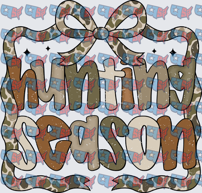 Hunting Season Camo Bow Retro Distressed Design (DTF)