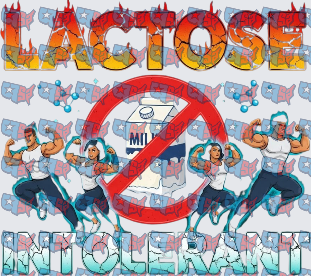 Lactose Intolerant Flexing Muscle No Milk Warning (DTF)