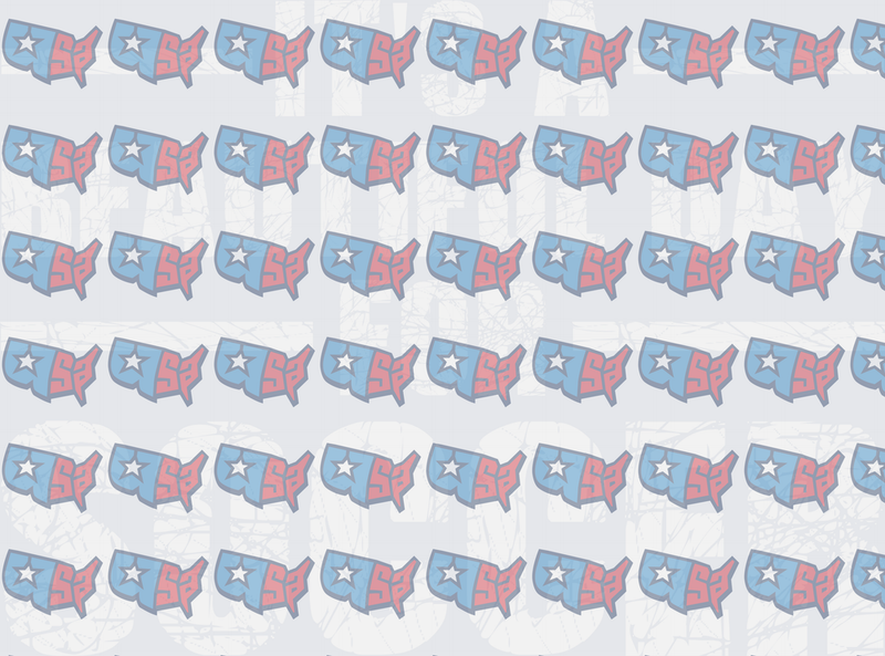 USA Map Graffiti Letters Red Blue Star Pattern (DTF)