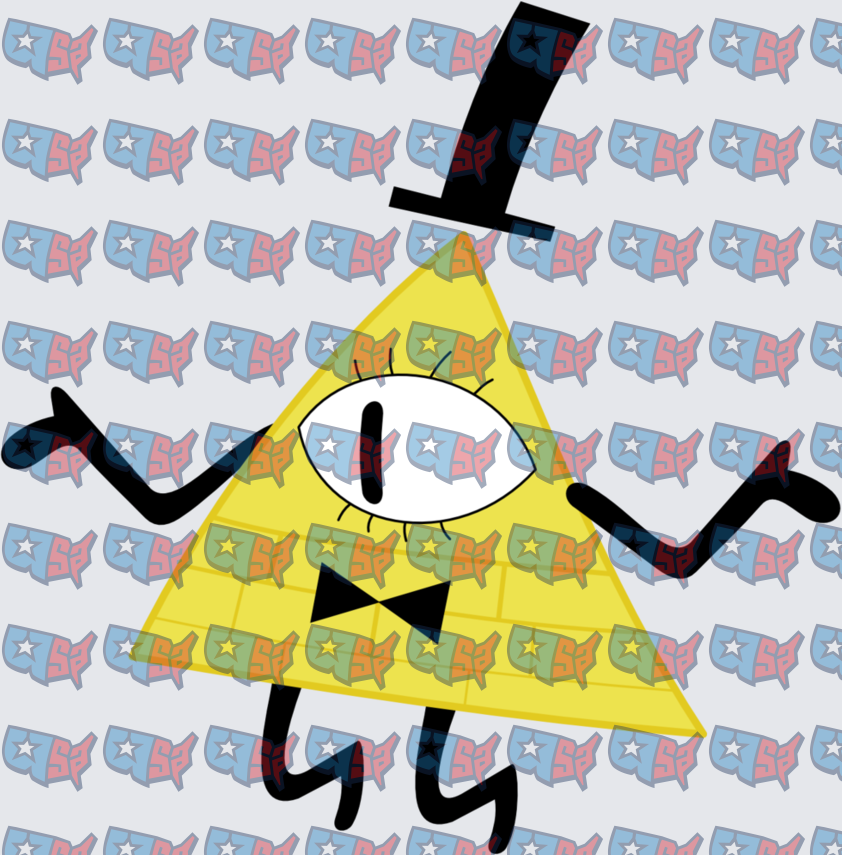 Yellow Triangle One Eye Demon Top Hat Bow Tie (DTF)