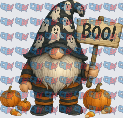 Halloween Gnome Ghost Hat Boo Sign Pumpkins (DTF)