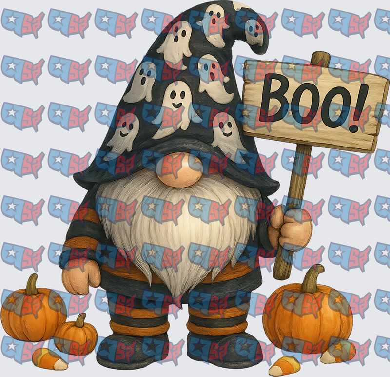 Halloween Gnome Ghost Hat Boo Sign Pumpkins (DTF)