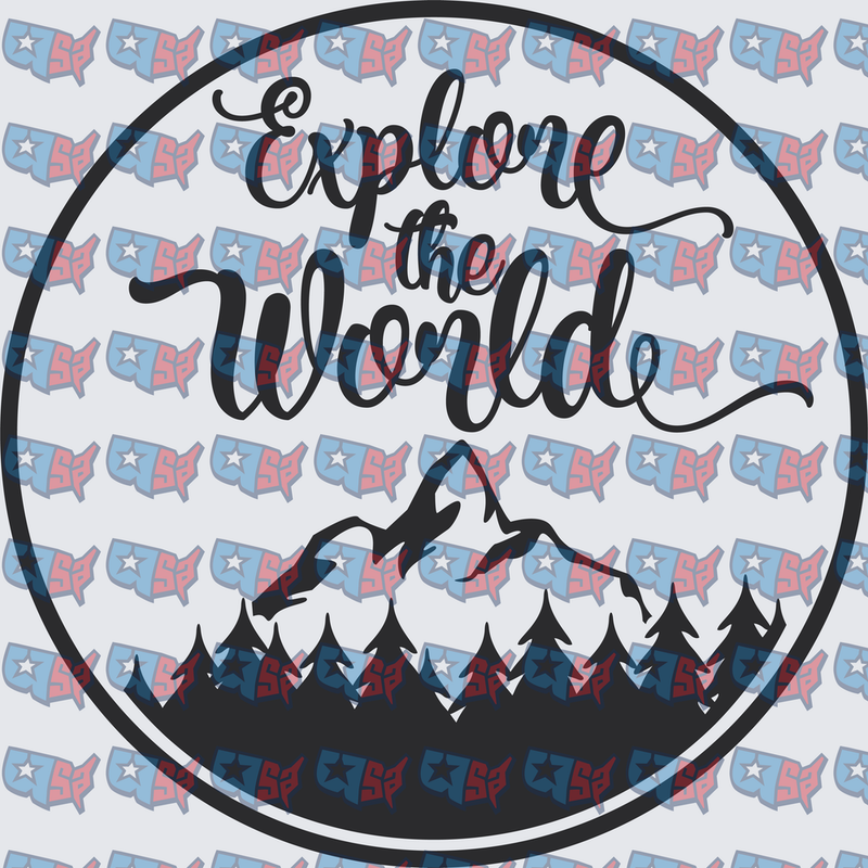Explore The World Mountain Circle Design (DTF)