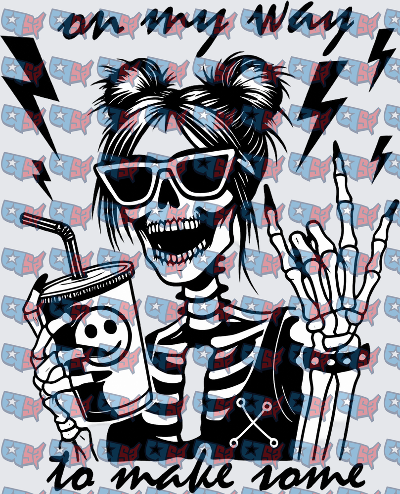 Skeleton Girl On My Way To Make Some Trouble (DTF)