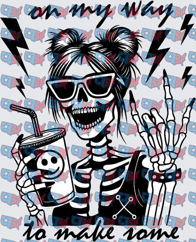 Skeleton Girl On My Way To Make Some Trouble (DTF)