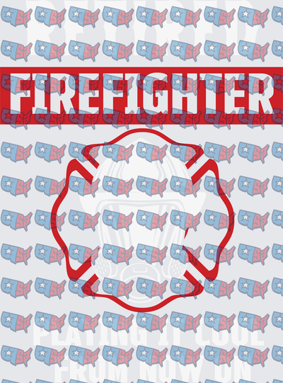 Firefighter Bold Red Banner Maltese Cross Outline (DTF)