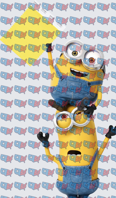 Stacked Yellow Minion Characters Holding Pantone Swatch (DTF)