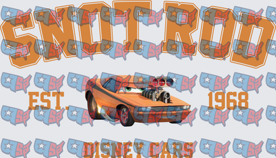 Snot Rod EST 1968 Orange Muscle Car Character (DTF)
