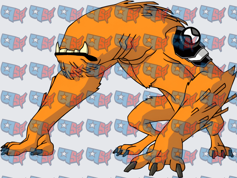 Orange Alien Beast Crouching Attack Pose (DTF)