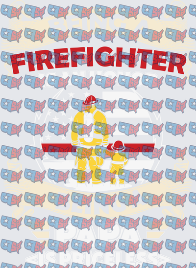 Firefighter Dad and Child Red Line Tribute (DTF)