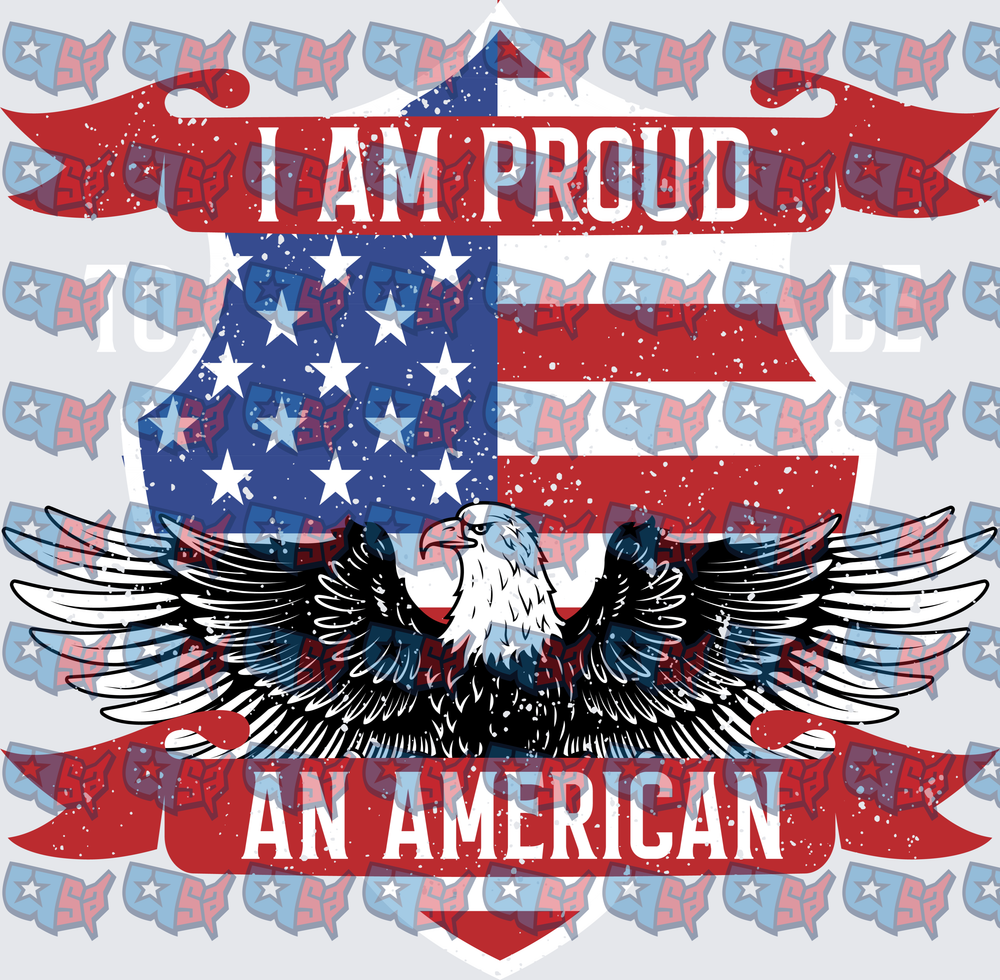 I Am Proud To Be An American Bald Eagle Flag (DTF)
