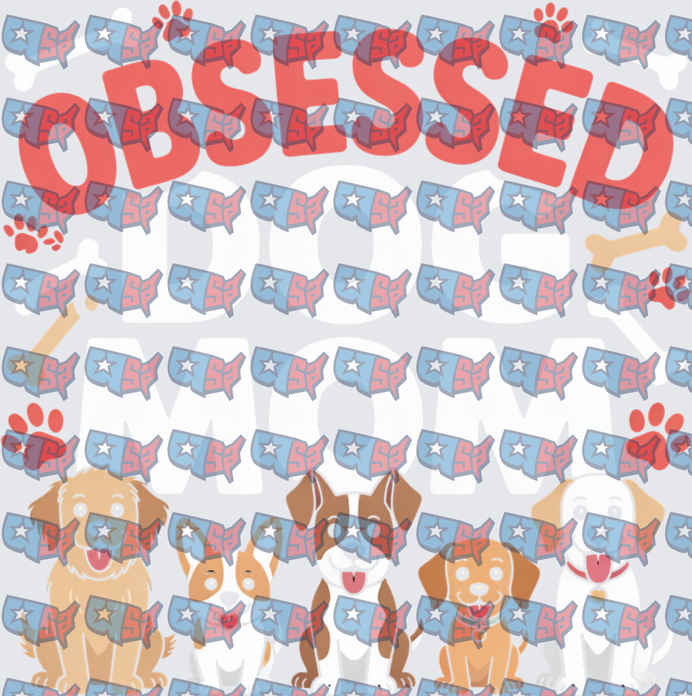 Obsessed Dog Mom Cute Puppy Pack Design (DTF)