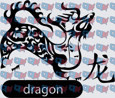 Tribal Dragon with Chinese Character (DTF)