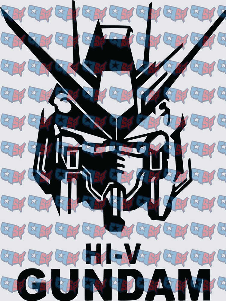 Hi-V Gundam Mecha Robot Head Bold Graphic (DTF)