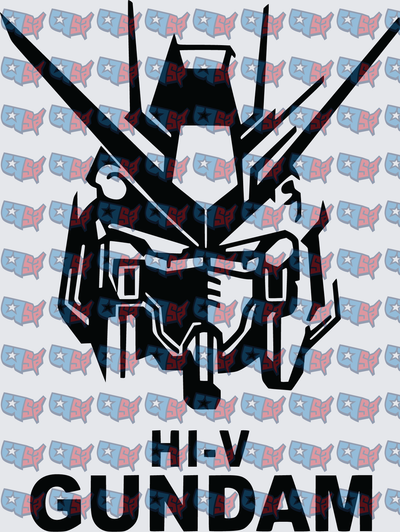 Hi-V Gundam Mecha Robot Head Bold Graphic (DTF)