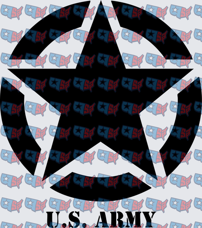 Black Military Star Circle U.S. Army (DTF)