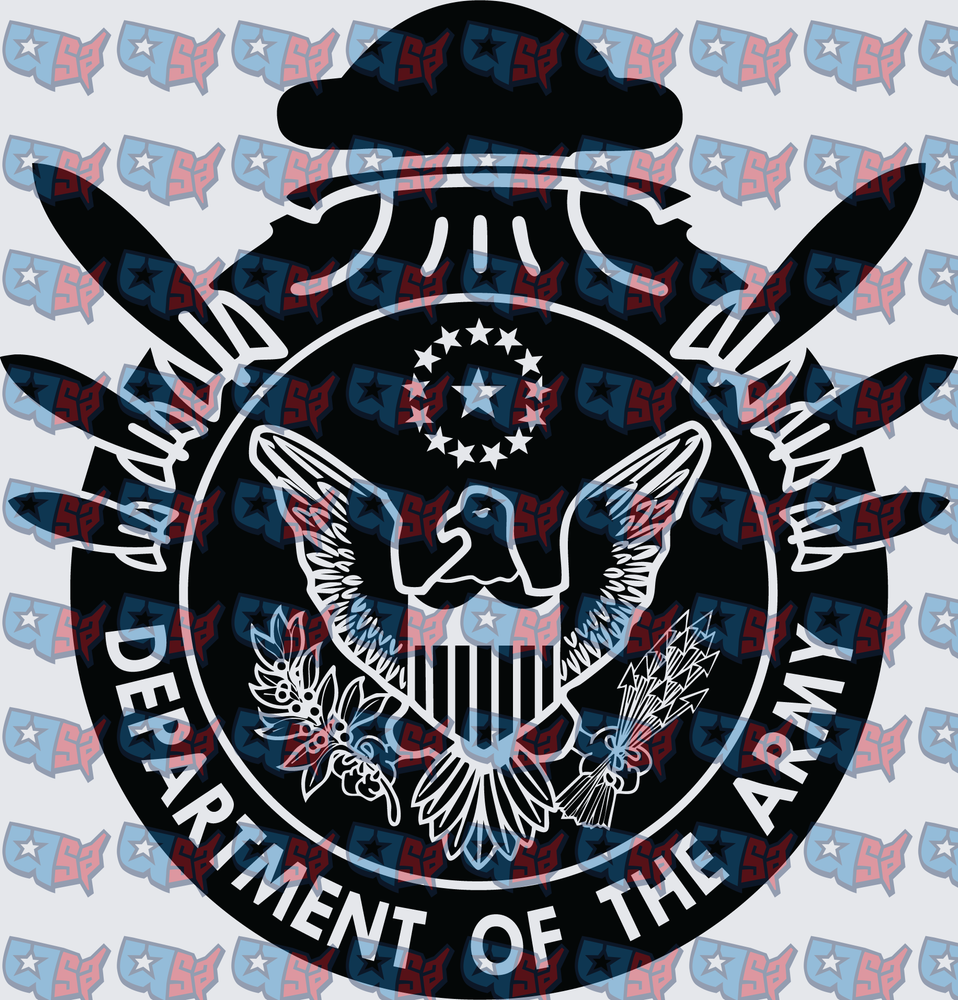 Department of the Army Seal with Crossed Rifles (DTF)
