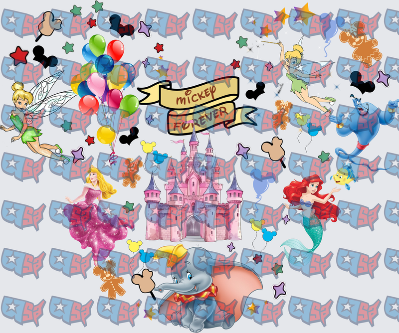 Mickey Forever Disney Characters Castle Collage (DTF)